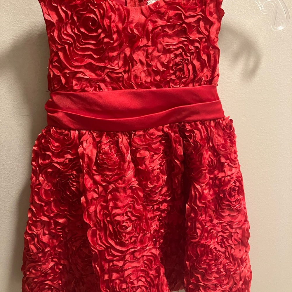 Rare Editions Red Rosette Kids Dress